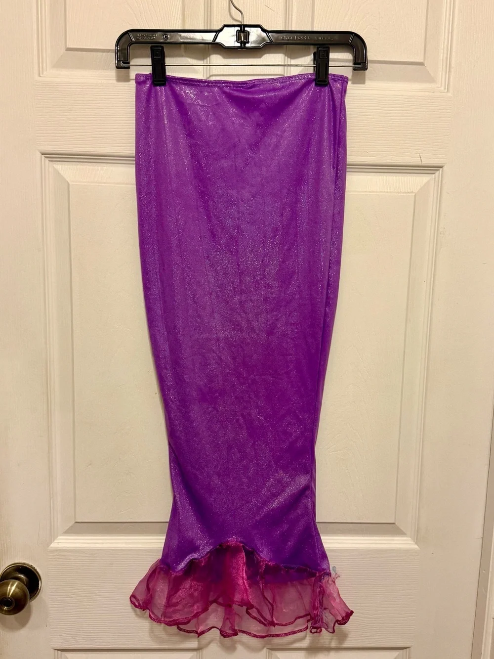 Purple Mermaid Skirt with Ruffled Hem